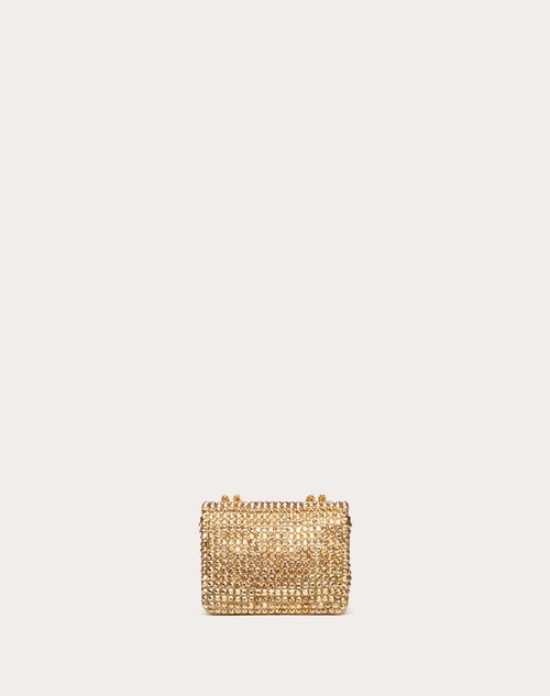 Valentino Garavani - One Stud Embroidered Micro Bag With Chain - Antique Brass - Woman - Shoulder Bags