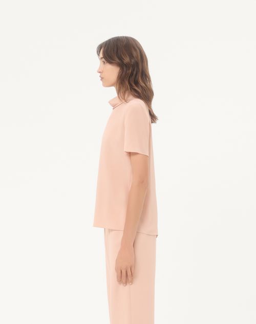 Valentino - Crepe De Chine Top - Salmon - Woman - Shirts And Tops