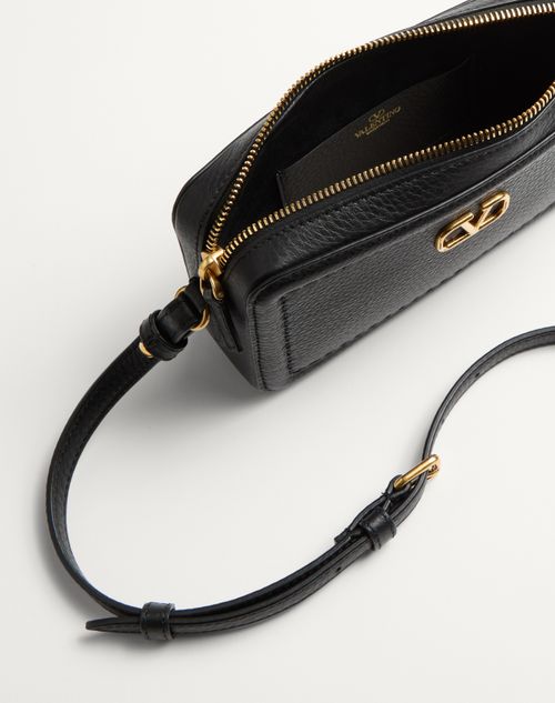 Valentino Garavani - Valentino Garavani Alltime Mini Shoulder Bag In Grainy Calfskin - Black - Woman - Clutches