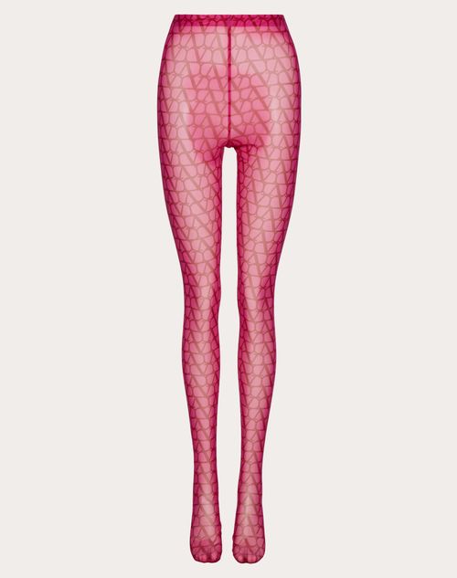 Valentino Tights In Toile Iconographe Tulle Woman Pink Pp Xxs In Purple