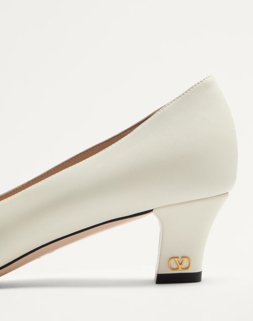 Valentino Garavani - Zapato Bowow De Cabritilla Con Tacón De 45 mm - Marfil - Mujer - Salones