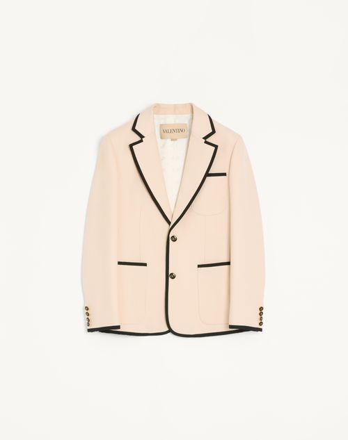 Valentino Valentino Single-breasted Wool Gabardine Jacket Man Cream 58
