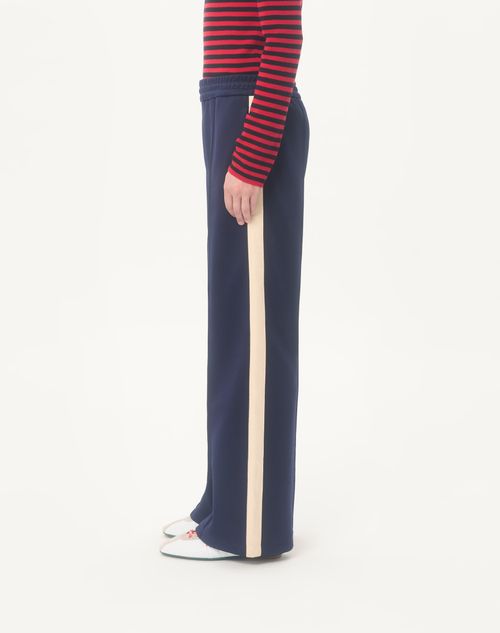Valentino - Pantaloni Valentino In Acetato Con Patch Vlogo - Navy/burro - Uomo - Pantaloni E Shorts
