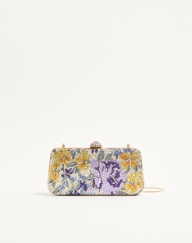 Valentino Garavani Women's Multicolour/Crystal Carry Secrets Minaudiere With Flowerism Rhinestone Motif Woman Uni