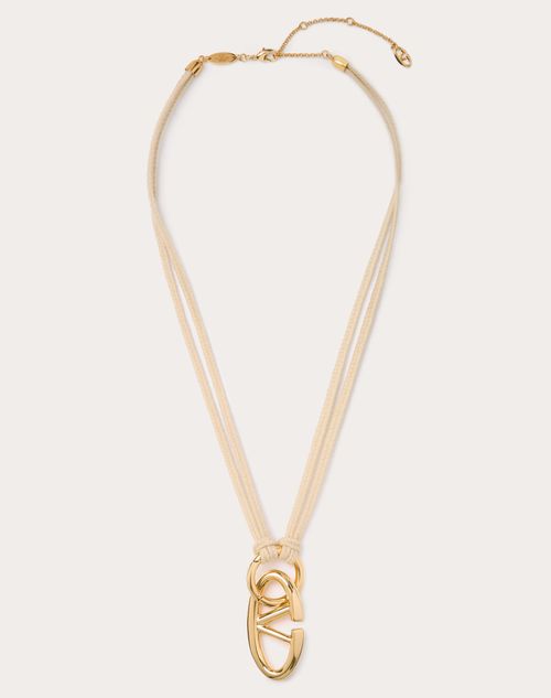 Shop Valentino Garavani The Bold Edition Vlogo Rope And Metal Necklace Woman Rope Uni