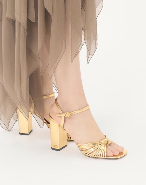 Valentino Garavani - Annet Laminated Nappa Sandal 90mm - Gold - Woman - Sandals