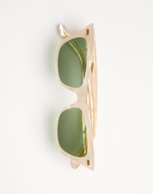 Valentino - Cat-eye Acetate Frame - Pearl Gray/green - Woman - Eyewear