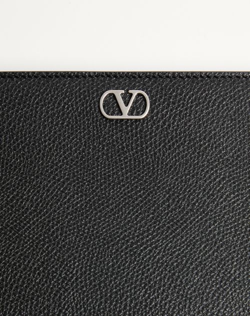 Valentino Garavani - Pouch Valentino Garavani Vlogo Signature In Vitello Granato - Nero - Uomo - Clutches E Pouch