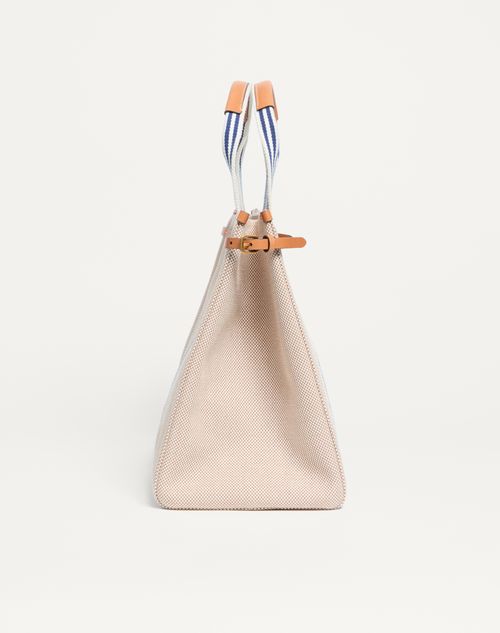 Valentino Garavani - Valentino Garavani Antibes Canvas Bag - Natural/blue - Man - Totes