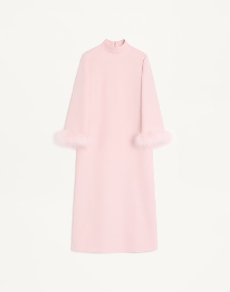 Valentino Women's Rose Crepe Couture Dress With Feathers Woman 44