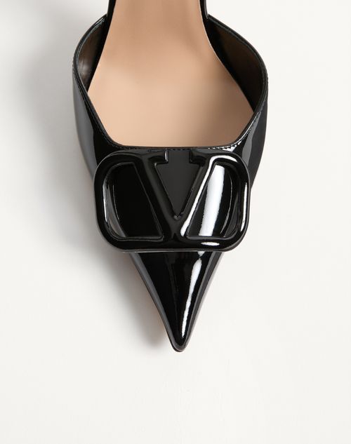 Valentino Garavani - Vlogo Signature D'orsay Patent Leather Pumps 100mm - Black - Woman - Pumps