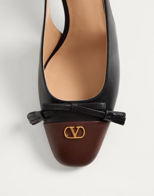 Valentino Garavani - Valet Du Roi Kidskin Slingback Pumps 60mm - Black/coffe - Woman - Pumps