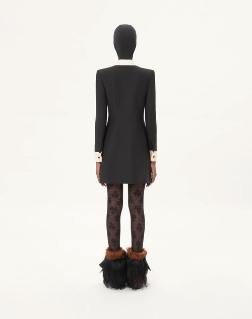Valentino - Crepe Couture Short Dress - Black/champagne - Woman - Dresses