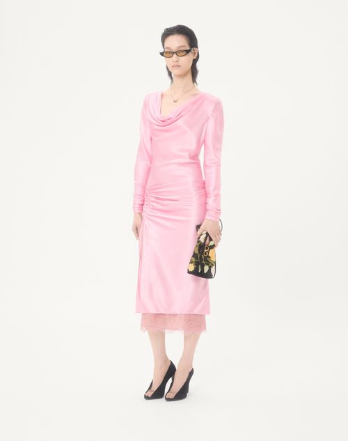 Valentino - Abito In Crepe Satin - Rosa - Donna - Abiti