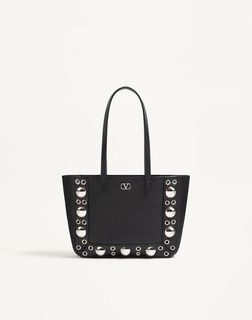 Valentino Garavani Garavani Nellcôte Mini Shopping Bag In Grainy Calfskin Woman Black Uni