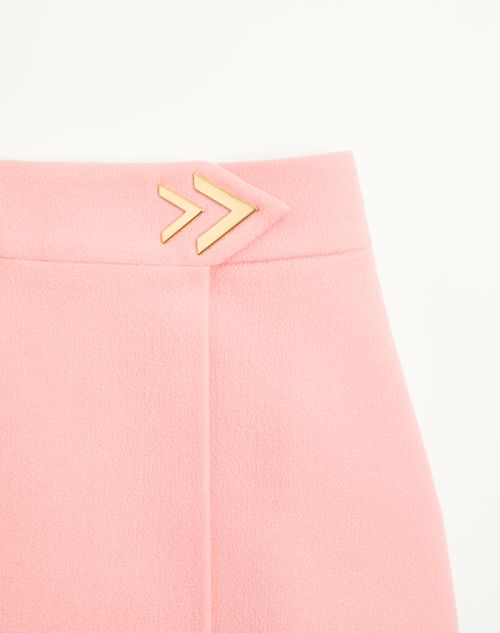 Valentino - Mini Mini En Crepé De Lana - Rosa - Mujer - Faldas