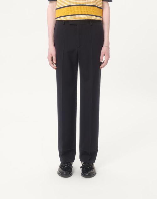 Valentino - Wool Gabardine Pants - Navy - Man - Pants And Shorts