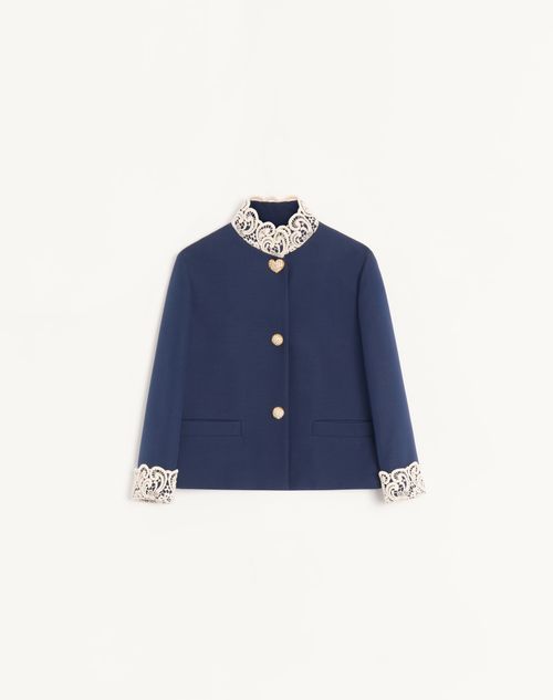 Valentino - Crepe Couture Jacket - Blue - Woman - Jackets And Blazers