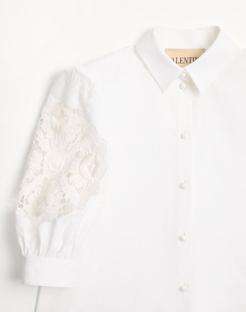 Valentino - Cotton Popeline Shirt - White - Woman - Shirts And Tops