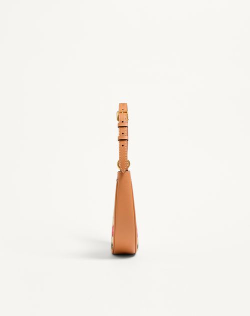 Valentino Garavani - Vlogo Signature Mini Hobo Bag In Jacquard Raffia With Cherryfic Pattern - Natural/red - Woman - Clutches