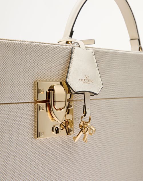 Valentino Garavani - Valentino Garavani Perfume Case For 7 X 100 Ml In Canvas And Calfskin With Metal Studs - Natural/ivory - Woman - Anatomy Of Dreams