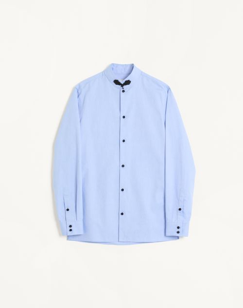 Valentino - Camisa Oxford De Algodón Con Alamares - Sky - Hombre - Camisas