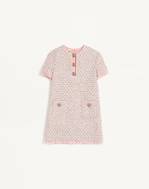 Valentino Robe Courte Brodée En Ribbon Tweed Femme Multicolor 44