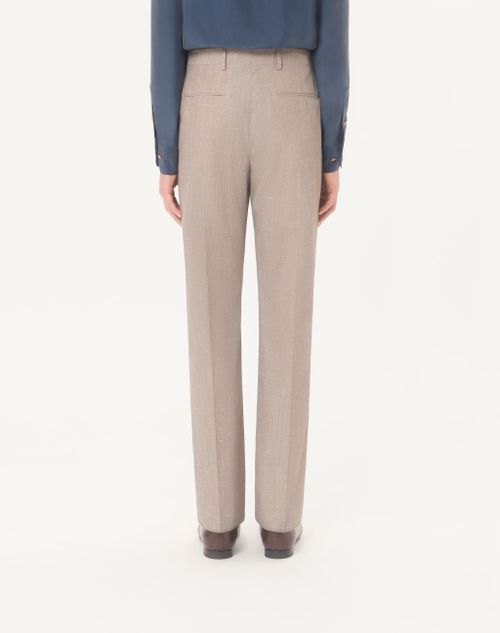 Valentino - Pantalone Valentino In Lana Boutonnè - Grigio Chiaro - Uomo - Pantaloni E Shorts