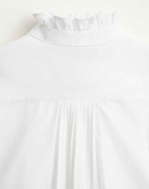 Valentino - Cotton Popeline Shirt - White - Woman - Shirts And Tops