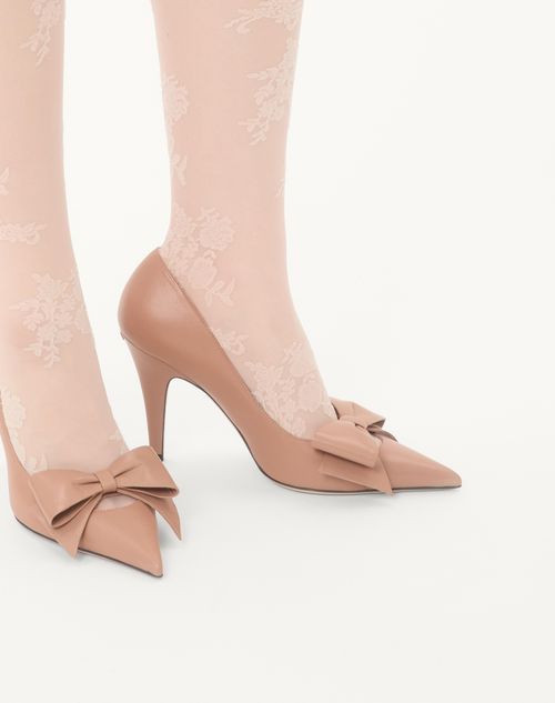 Valentino Garavani - Bowow Pump In Kidskin 100mm - Rose Cannelle - Woman - Pumps