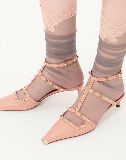 Valentino Garavani - Rockstud Court Shoes In Kid Leather 40mm - Phard - Woman - Pumps And Slingbacks