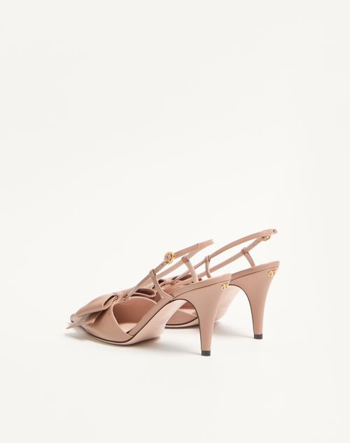 Valentino Garavani - Zapato Bowow De Cabritilla Con Correa Trasera Y Tacón De 45 mm - Rose Cannelle - Mujer - Salones