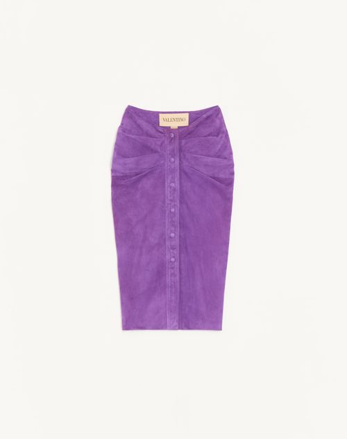 Valentino Suede Skirt Woman Purple 42