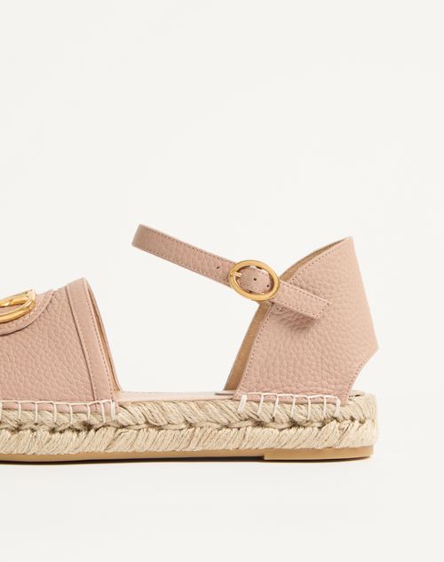 Valentino Garavani - Vlogo Signature Ballerina In Grainy Calfskin 25mm - Rose Cannelle - Woman - Espadrilles And Wedges