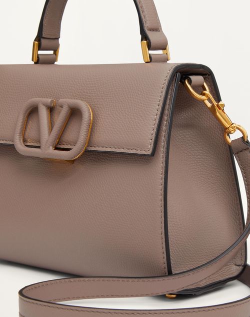 Valentino Garavani - Small Vsling Grainy Calfskin Handbag - Clay/rose Quartz - Woman - Top Handle Bags
