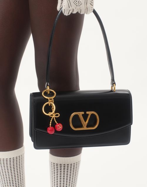 Valentino Garavani - Chez Valentino Metal And Enamel Bag Charm With Key Ring - Antique Brass/red - Woman - Bag Charms And Keyrings