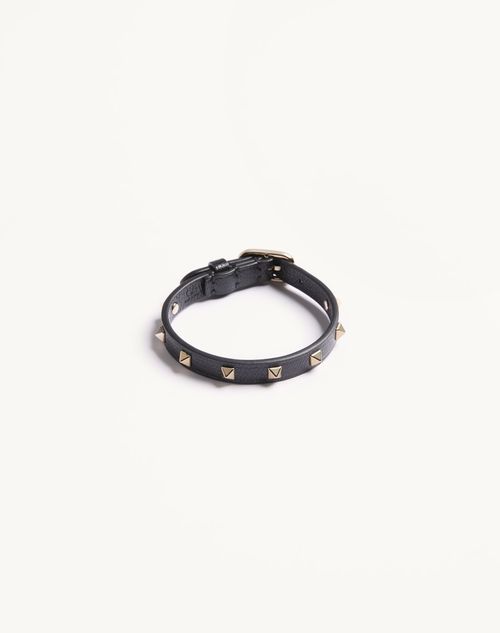 Valentino Garavani - Valentino Spike Leather Bracelet - Black - Woman - Jewelry
