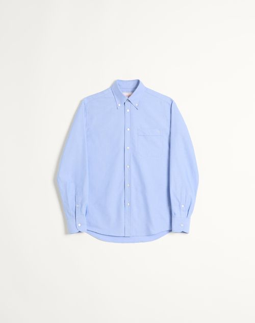 Valentino Camicia Maniche Lunghe Vlogo Signature Shirts Light Blue In Sky Blue