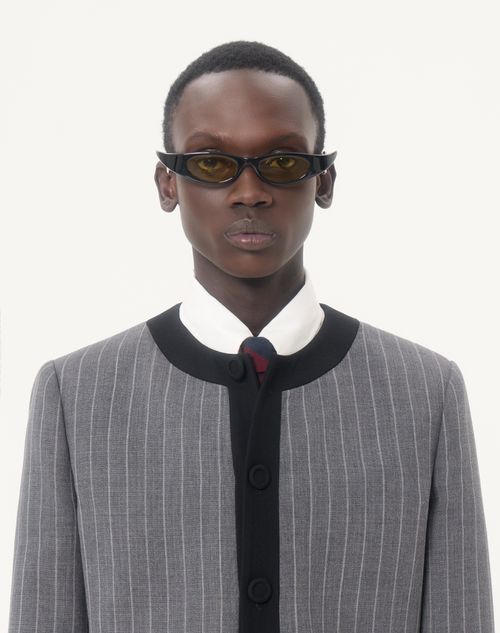 Valentino - Valentino Pinstripe Wool Jacket - Grey - Man - Coats And Blazers