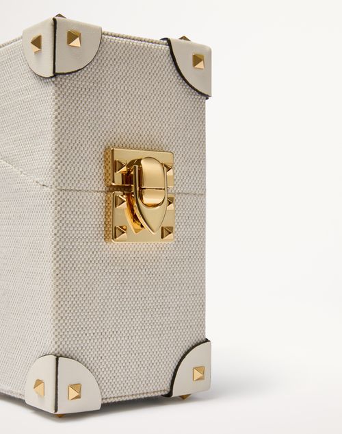 Valentino Garavani - Valentino Garavani Case For 100 Ml Perfume In Canvas And Calfskin With Metal Studs - Natural/ivory - Woman - Anatomy Of Dreams