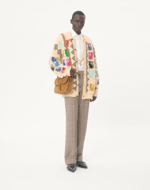 Valentino Garavani - Valentino Garavani Antibes Suede Shoulder Bag - Havana Beige - Man - Shoulder Bags