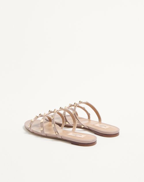 Valentino Garavani - Rockstud Flat Slide Sandal - Poudre - Woman - Shoes
