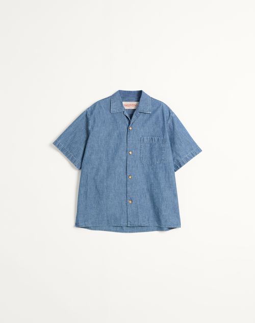 Valentino Denim Bowling Shirt Man Denim 48
