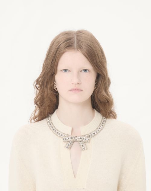 Valentino - Embroidered Wool Jumper - Ivory - Woman - Knitwear