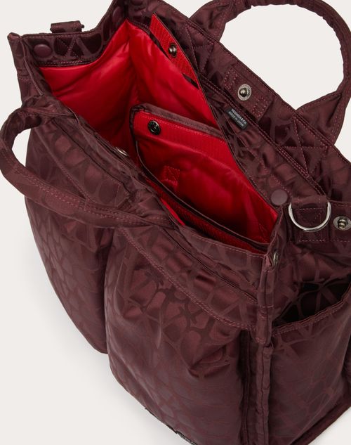 Valentino Garavani - ヴァレンティノ ガラヴァーニ アンド ポーター 2way Vertical Tote Bag - ボルドー - メンズ - トート