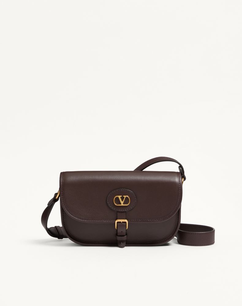 Valentino Garavani Men's Oak Brown Antibes Small Shoulder Bag In Calfskin Man Uni