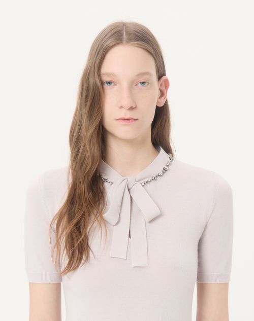 Valentino - Embroidered Wool Jumper - Lilac - Woman - Knitwear