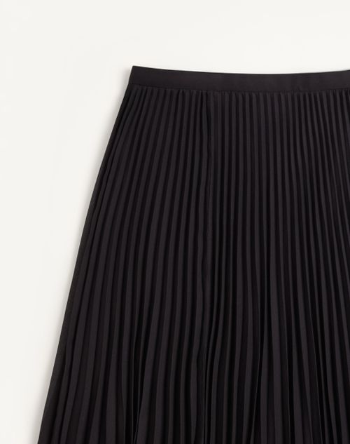 Valentino - Midi Skirt In Light Georgette - Black - Woman - Skirts