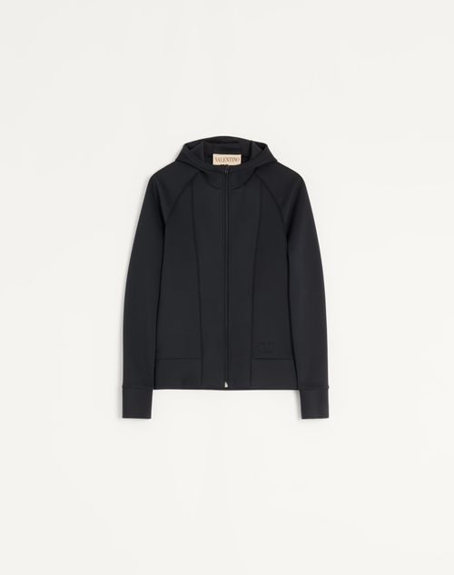 Valentino - Technical Jersey Hooded Sweatshirt - Black - Woman - T-shirts And Sweatshirts