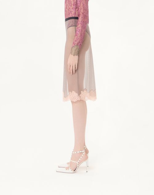 Valentino - Gonna Midi In Tulle - Grigio - Donna - Lingerie